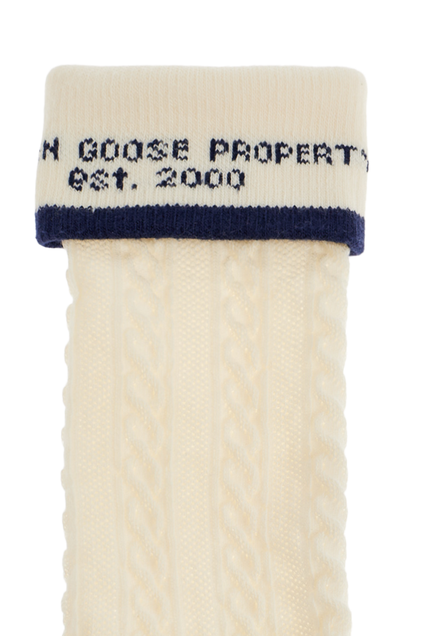 Golden Goose cream Socks with decorative knit 4