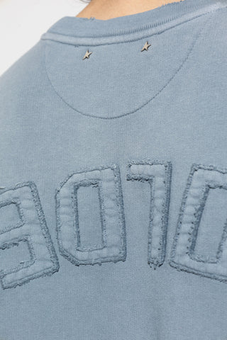 Golden Goose BLUE Sweatshirt with logo patch 5