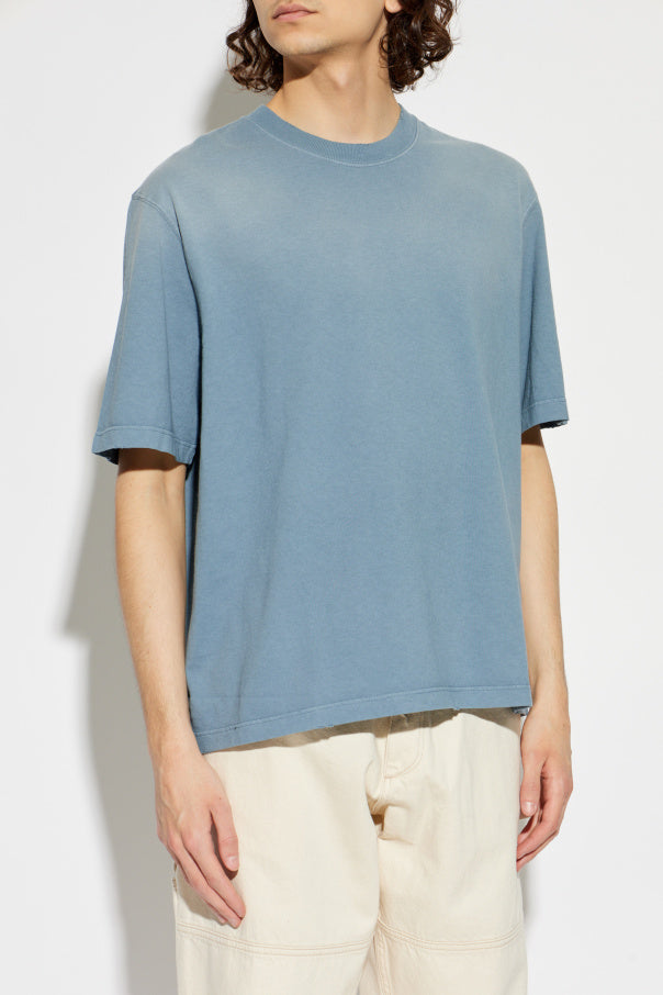 Golden Goose BLUE T-shirt with Vintage effect 3