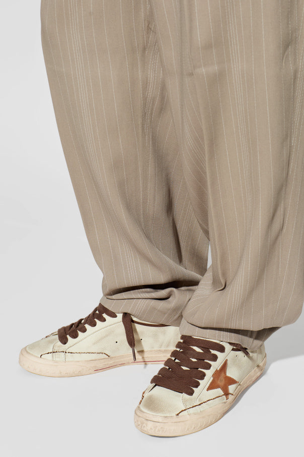 Golden Goose cream "Super-Star With List Destroyed" sports shoes 2