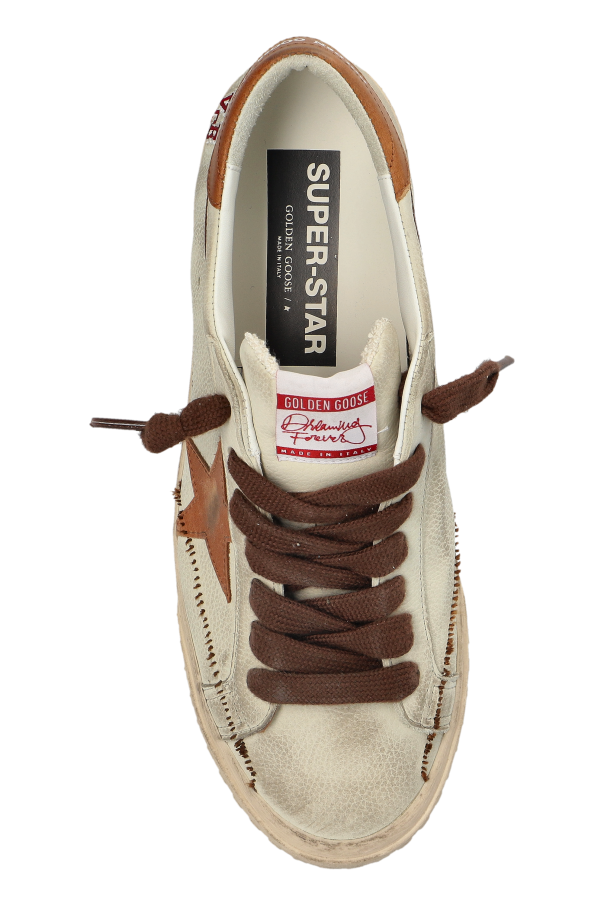 Golden Goose cream "Super-Star With List Destroyed" sports shoes 6