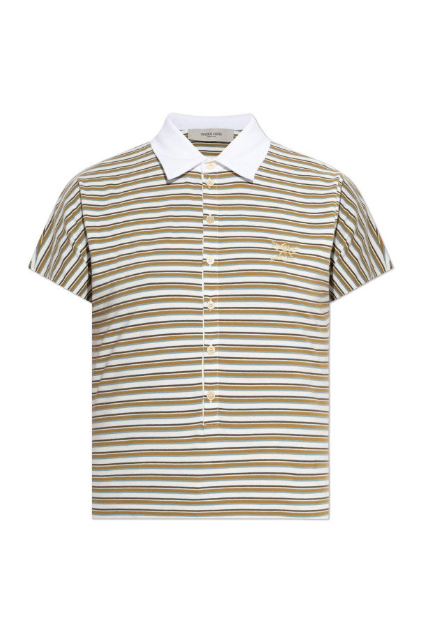 Golden Goose BROWN Striped pattern polo 1