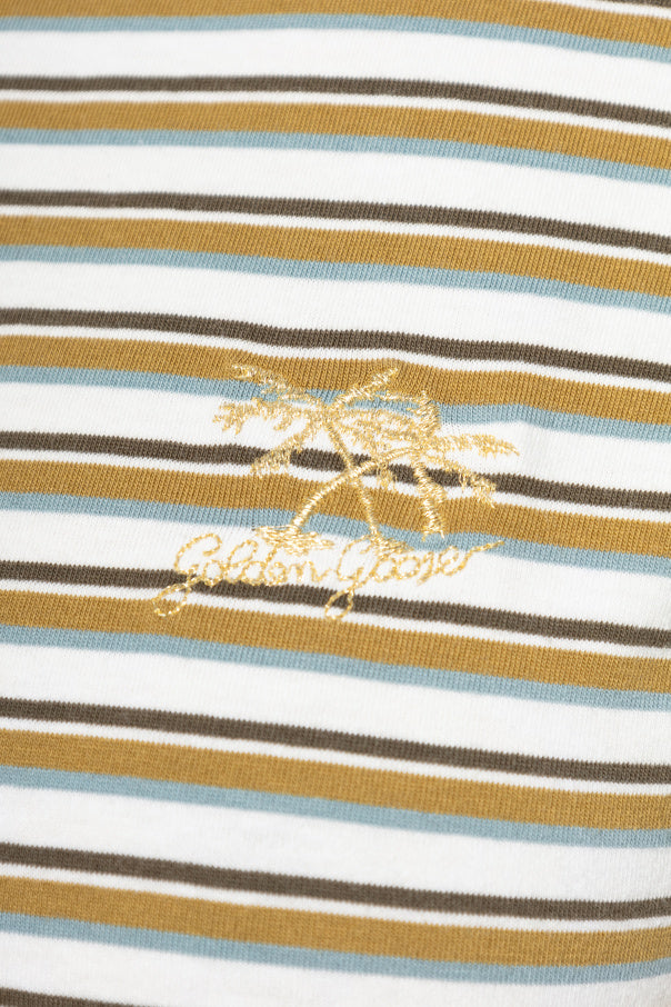 Golden Goose BROWN Striped pattern polo 5