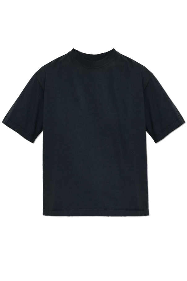 Golden Goose BLACK T-shirt with 'Vintage' effect 1