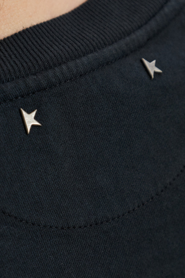 Golden Goose BLACK T-shirt with 'Vintage' effect 5