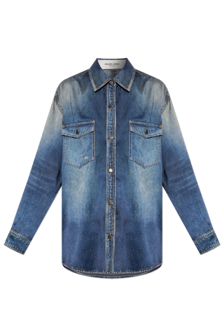 Golden Goose NAVY BLUE Shirt with pockets 1