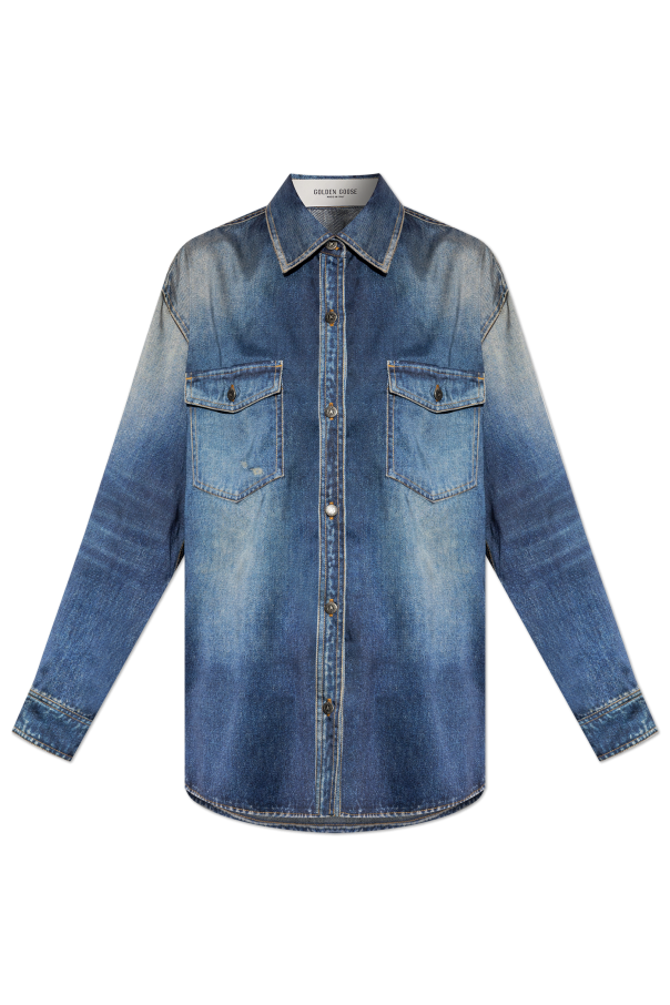 Golden Goose NAVY BLUE Shirt with pockets 1