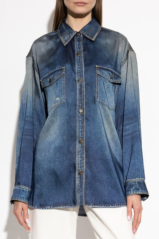 Golden Goose NAVY BLUE Shirt with pockets 3