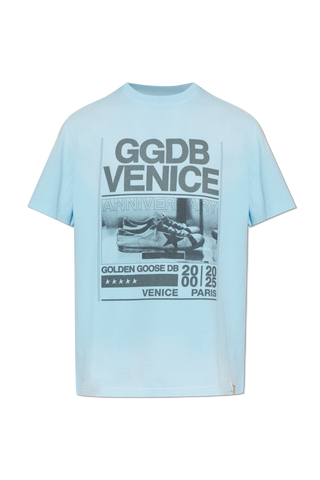 Golden Goose BLUE T-shirt with print 1