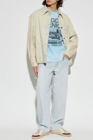 Golden Goose BLUE T-shirt with print 2