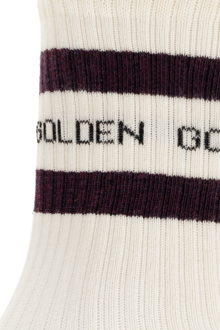 Golden Goose cream Socks with logo 2