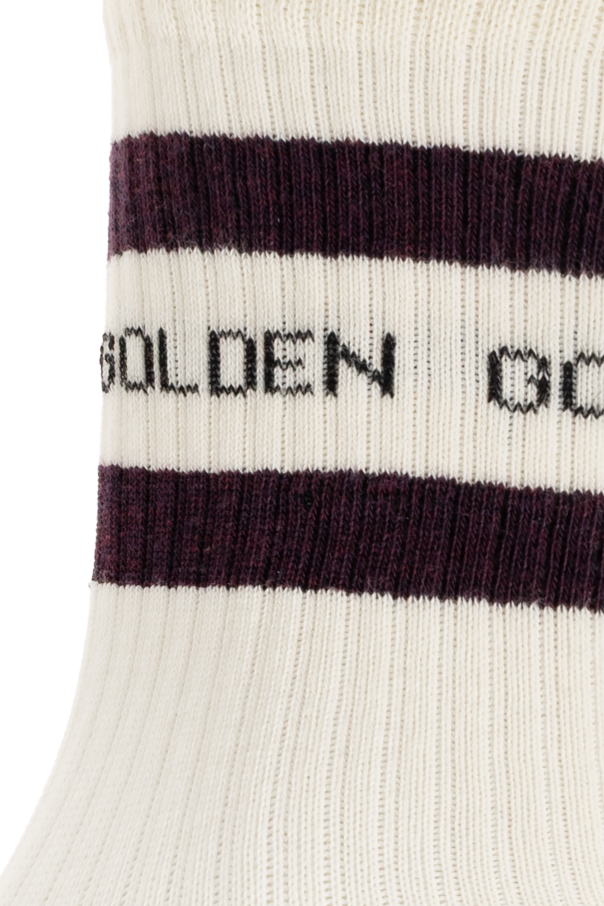 Golden Goose cream Socks with logo 2