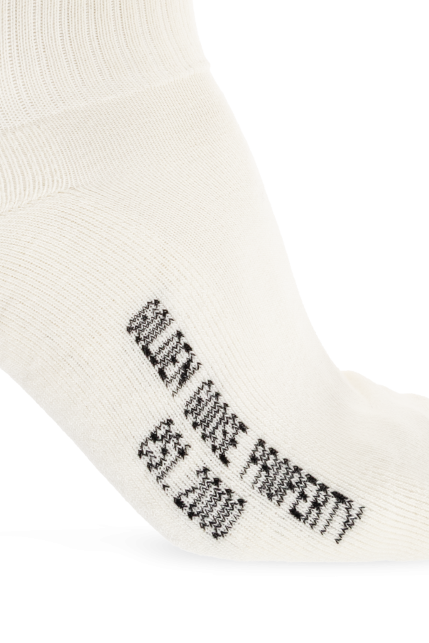 Golden Goose cream Socks with logo 3