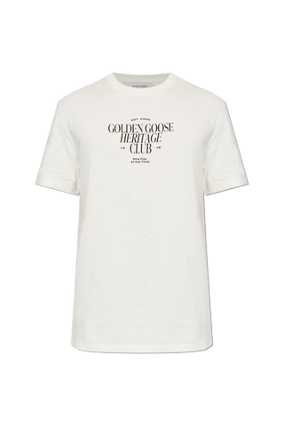 Golden Goose cream T-shirt with logo 1