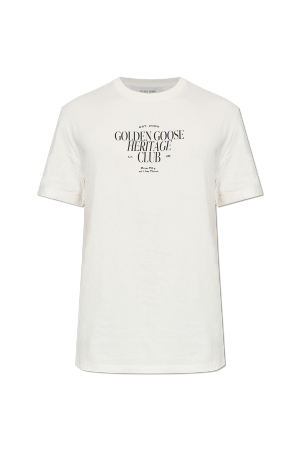 Golden Goose cream T-shirt with logo 1