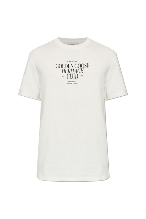 Golden Goose cream T-shirt with logo 1