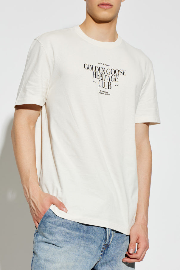 Golden Goose cream T-shirt with logo 3