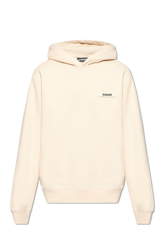 Jacquemus beige Hoodie with logo 1