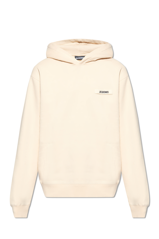 Jacquemus beige Hoodie with logo 1