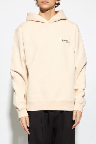 Jacquemus beige Hoodie with logo 3