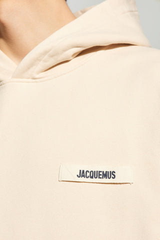 Jacquemus beige Hoodie with logo 5