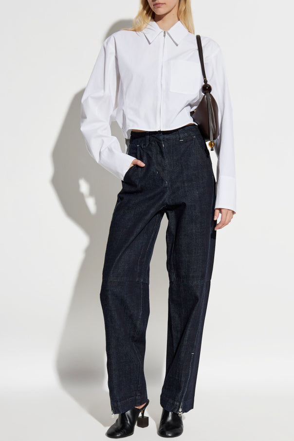Jacquemus NAVY BLUE Jeans with logo 2