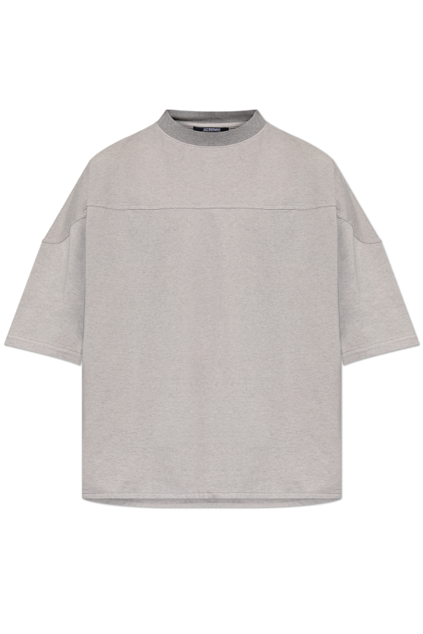 Jacquemus GREY T-shirt with embroidered logo 1