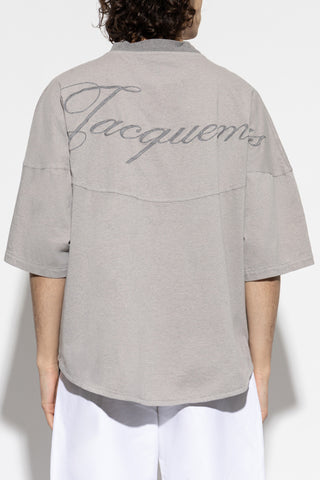 Jacquemus GREY T-shirt with embroidered logo 4