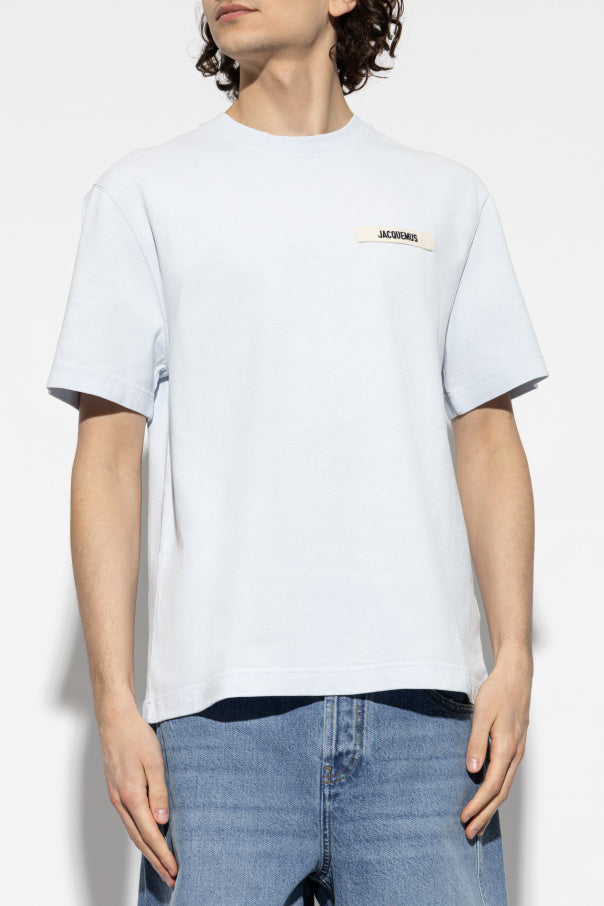 Jacquemus light blue T-shirt with logo patch 3
