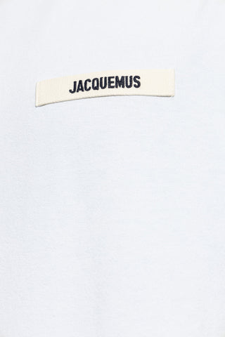 Jacquemus light blue T-shirt with logo patch 5
