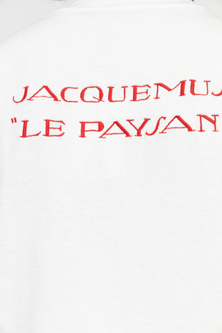 Jacquemus WHITE T-shirt with embroidered logo on the back 5