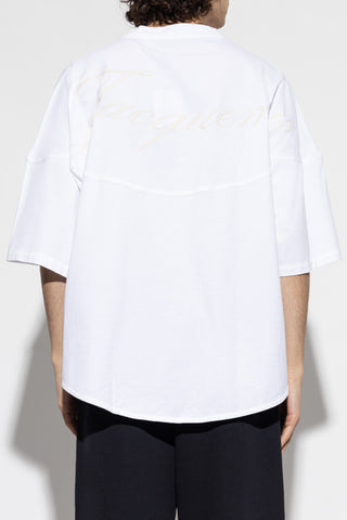 Jacquemus WHITE T-shirt with embroidered logo 4