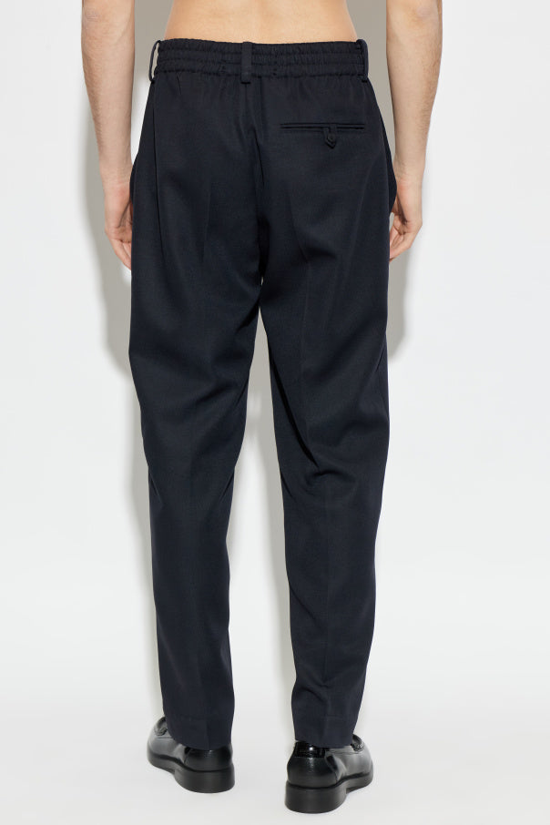 Jacquemus NAVY BLUE Wool pleated trousers 4