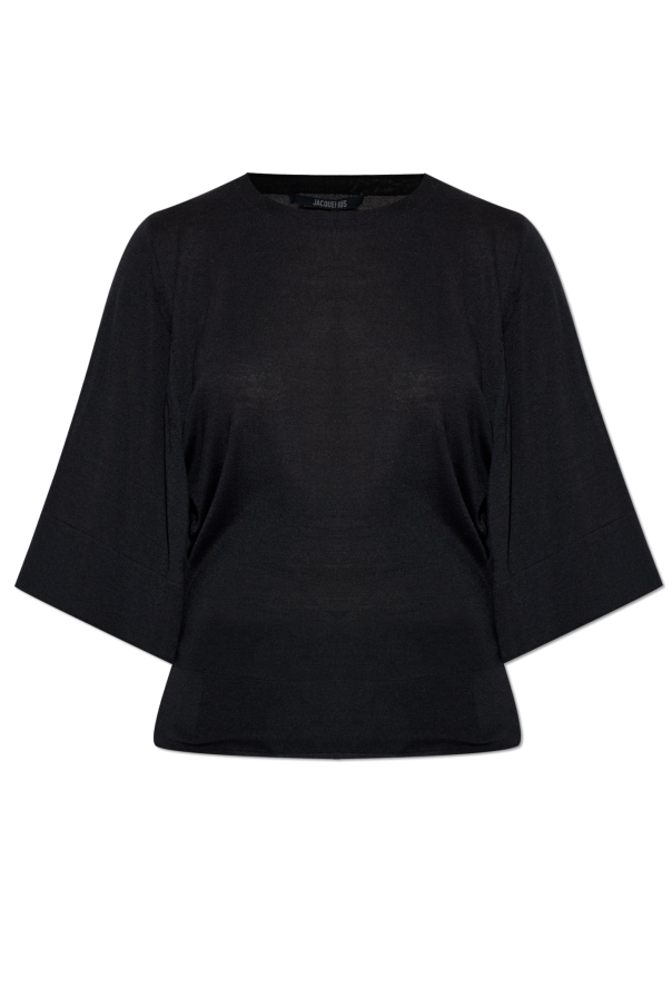 Jacquemus BLACK Top with embroidered logo 1