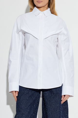 Jacquemus WHITE Shirt with decorative pleats 3