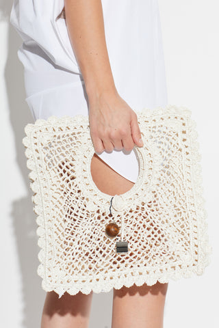 Jacquemus WHITE 'Spiaggia Small' handheld bag 2