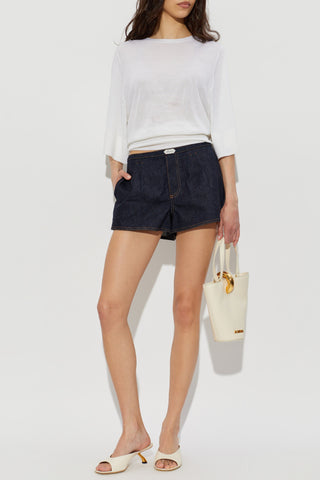 Jacquemus WHITE Wool top with embroidered logo 2