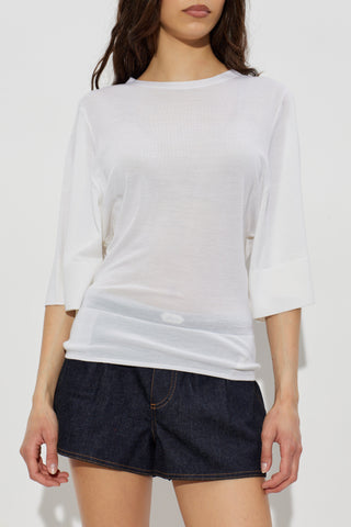 Jacquemus WHITE Wool top with embroidered logo 3