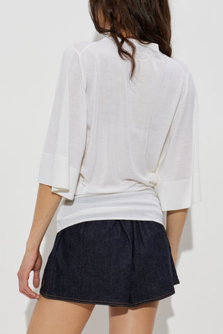 Jacquemus WHITE Wool top with embroidered logo 4
