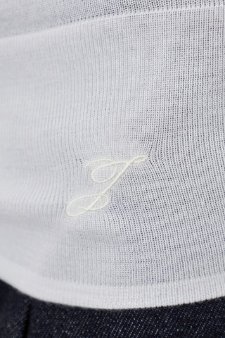 Jacquemus WHITE Wool top with embroidered logo 5