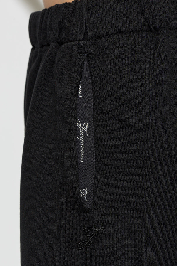 Jacquemus BLACK Sweatpants with embroidered logo 5