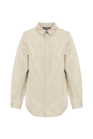 Jacquemus beige Shirt with embroidered logo 1