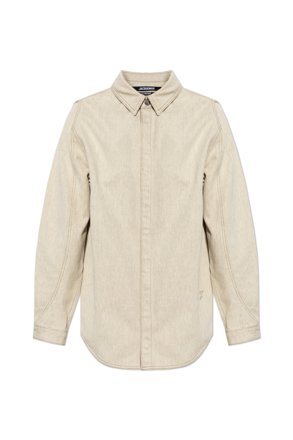 Jacquemus beige Shirt with embroidered logo 1