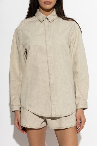 Jacquemus beige Shirt with embroidered logo 3