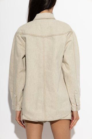 Jacquemus beige Shirt with embroidered logo 4