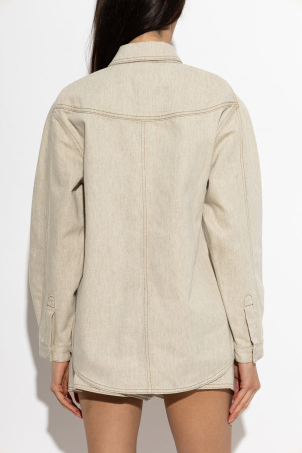 Jacquemus beige Shirt with embroidered logo 4