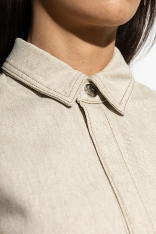 Jacquemus beige Shirt with embroidered logo 5