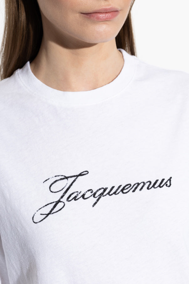 Jacquemus WHITE T-shirt with printed logo 5