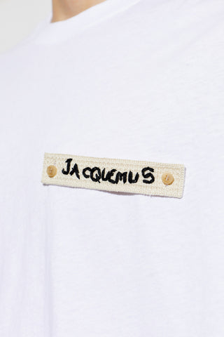 Jacquemus WHITE T-shirt with logo patch 5
