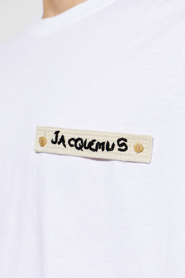 Jacquemus WHITE T-shirt with logo patch 5